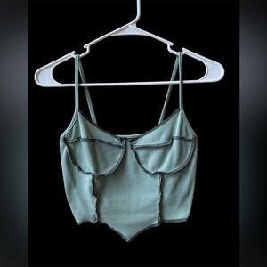 SHEIN Contrast Stitch Crop Cami Top